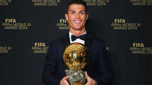 Cristiano Ronaldo Ballond Or Award2014 Wallpaper