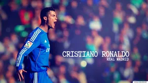 Cristiano Ronaldo Dribbles Past Defenders In A Real Madrid Match Wallpaper