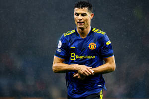 Cristiano Ronaldo Manchester United Rainy Match Wallpaper