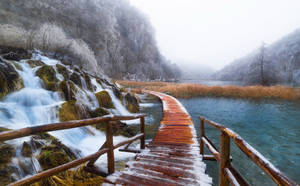 Croatia Bridge To Waterfalls Wallpaper