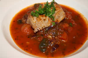 Croatian Brudet Fish Stew With Fresh Herbs Wallpaper