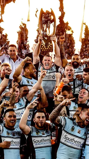 Cronulla Sharks Celebrate Premiership Victory Wallpaper