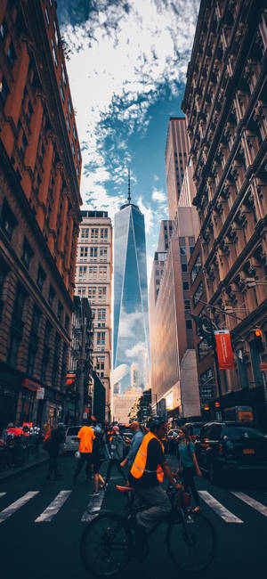 Crossing The Busy Streets New York Iphone Wallpaper