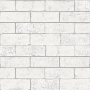 Crown Industrial White Brick Wallpaper