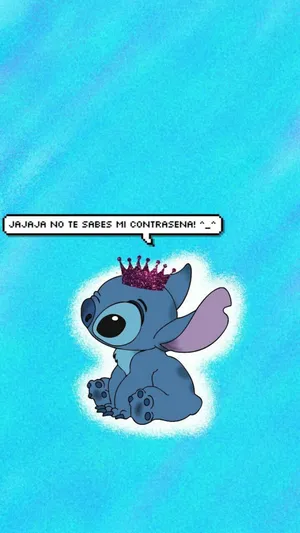 Crowned Stitch Laughing Spanish Text Wallpaper