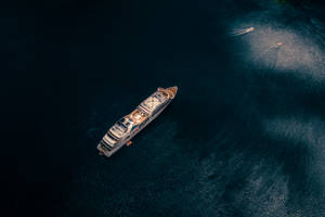 Cruise Ship Aerial Shot Wallpaper