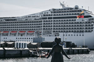 Cruise Ship In Pier In Lithuania Wallpaper