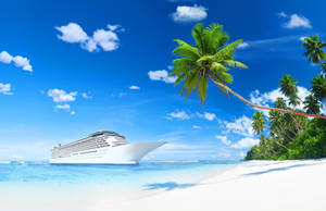 Cruise Ship Island Wallpaper