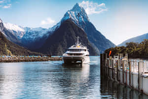 Cruise Ship Milford Sound Wallpaper