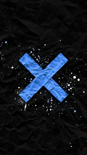 Crumpled Blue Letter X Wallpaper
