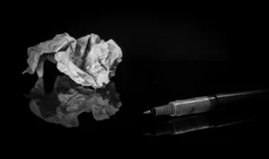 Crumpled Paper And Pen Wallpaper