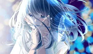 Crying Anime Girl Depressed Pfp Wallpaper
