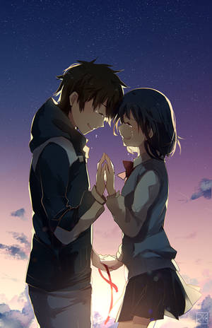 Crying Kimi No Na Wa Phone Wallpaper