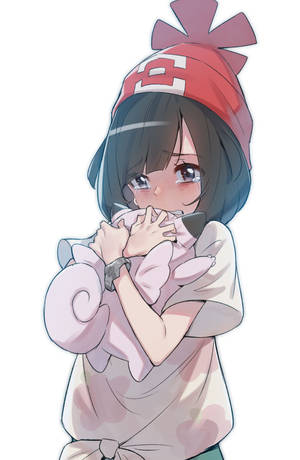 Crying Trainer With Clefairy Doll Wallpaper