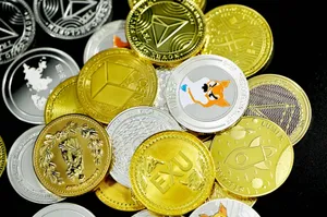 Crypto Silver And Gold Coins Wallpaper