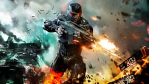 Crysis Nanosuit Soldier Action Wallpaper