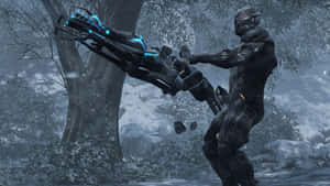 Crysis Nanosuit Soldierin Snow Wallpaper