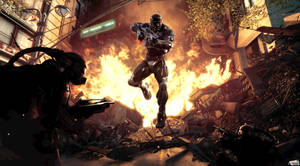 Crysis Warhead Flaming Battlefield Wallpaper