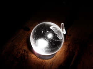 Crystal Ball On Wooden Surface Wallpaper