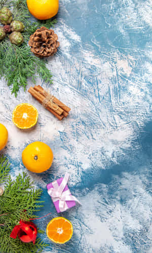 Crystal Clear Lake With Layers Of Snow-covered Trees In The Background. Wallpaper