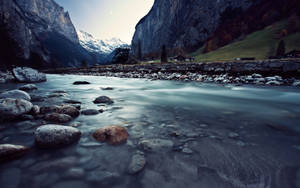 Crystal Clear Mountain River Wallpaper