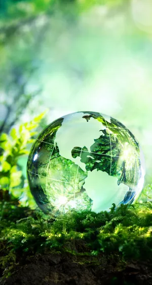 Crystal Globe Nature Reflection Wallpaper