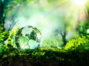 Crystal Globe Sunlight Forest Floor Wallpaper