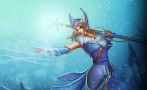 Crystal Maiden Unleashes Her Freezing Magic Wallpaper