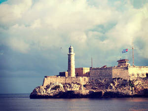 Cuban Flag El Morro Castle Wallpaper