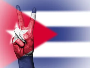 Cuban Flag Peace Hand Sign Wallpaper