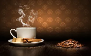 Cup Of Coffee And Cinnamon Wallpaper