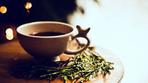 Cup Of Tea In Morning Glory Wallpaper