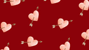 Cupid Arrow Heart Pattern Wallpaper