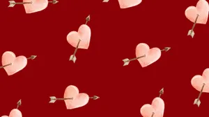 Cupid Arrow Heart Pattern Wallpaper