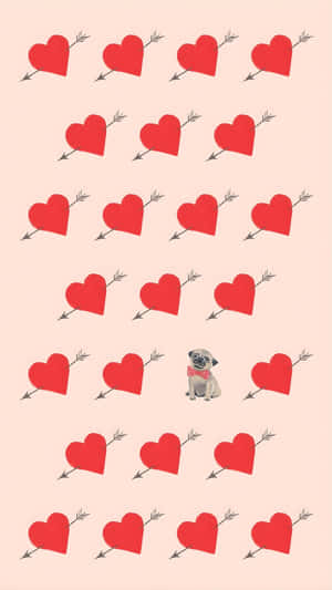 Cupid Arrow Heart Pattern Wallpaper