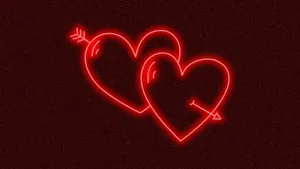 Cupid Arrow Neon Hearts Wallpaper