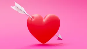 Cupid Arrow Piercing Heart Wallpaper