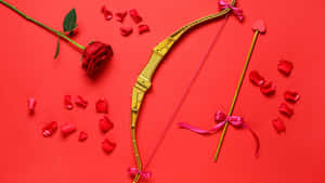 Cupid Arrow With Rose Petals Wallpaper