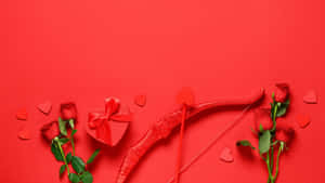 Cupid Arrow With Roses Wallpaper