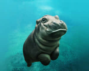 Curious Manatee Underwater Wallpaper