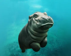 Curious Manatee Underwater Wallpaper