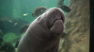 Curious Manatee Up Close.jpg Wallpaper