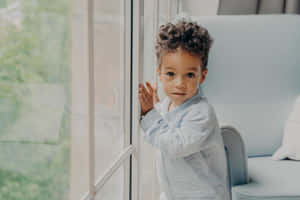 Curious Toddlerby Window Wallpaper