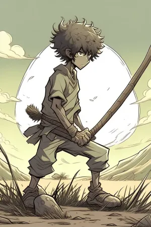 Curly Haired Boy Adventurer Wallpaper