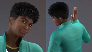 Curly Haired Boyin Green Shirt Wallpaper