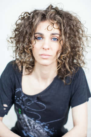 Curly Haired Woman Portrait Wallpaper