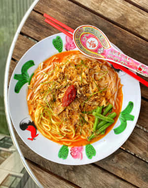 Curry Laksa On Shallow Plate Wallpaper