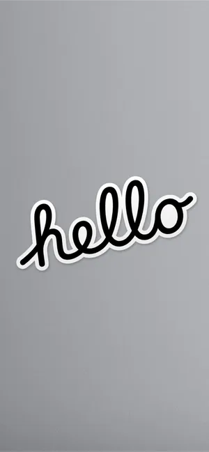 Cursive Hello Greeting Gray Background Wallpaper