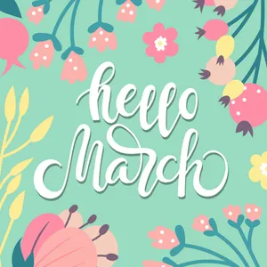 Cursive Hello March Digital Art Wallpaper