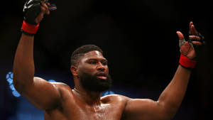 Curtis Blaydes Hands Up Black Backdrop Wallpaper